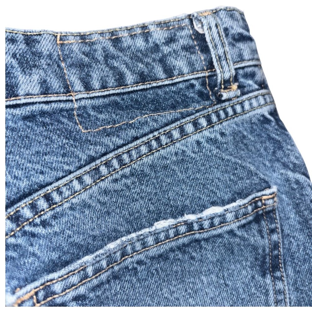 Zara Size 6 Distressed Ripped Wide Leg Denim Jeans - Picture 7 of 7